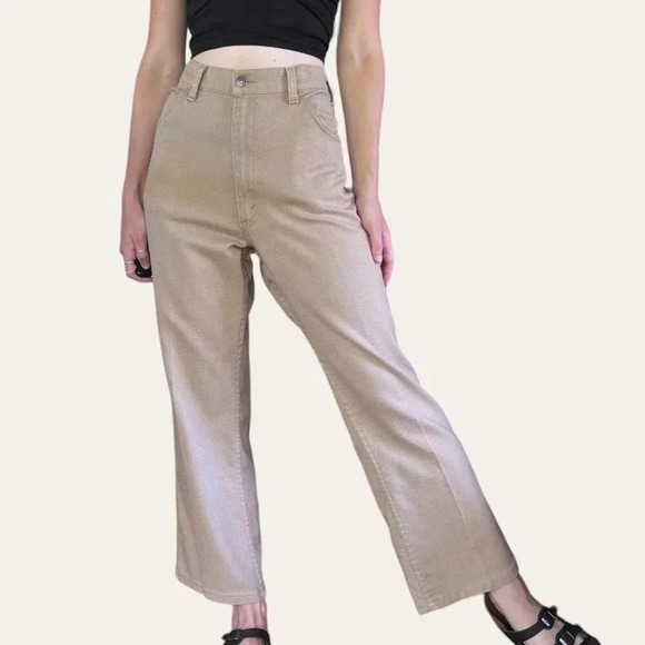 Vintage 70s Levi’s Sta-Prest tan high waist pants mens/womens/unisex 36-38 - Picture 3 of 8